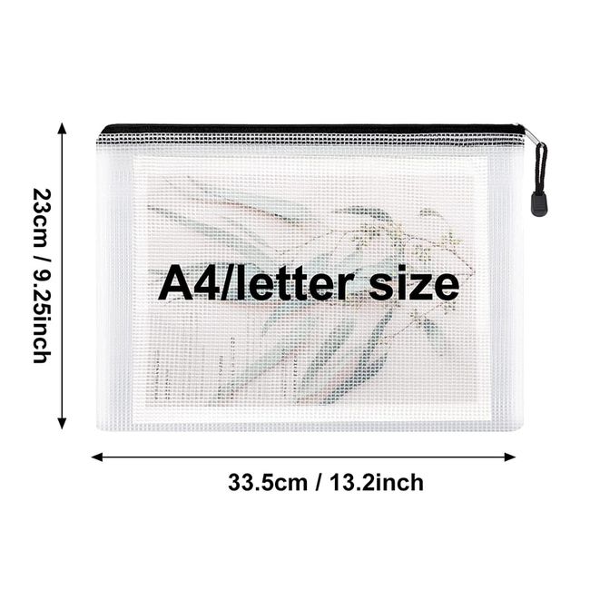 10pcs Zipper Storage Bag Frosted Transparent Large Capacity