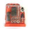 Handy 34pc Ratcheting Tool Set with Stubby Ratchet Handle Socket Bits and Driver
