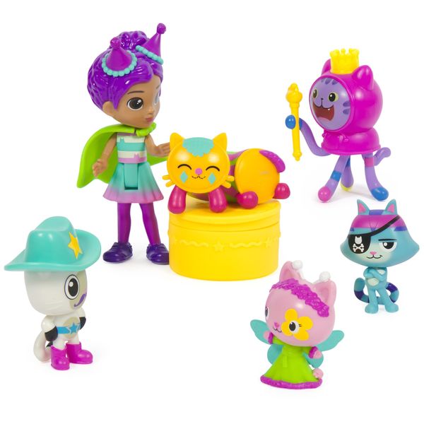 Gabby's Dollhouse, Celebration Themed Figures with Gabby Girl, 5 Cat Toy Figures, Surprise Toys & Dollhouse Accessories, Kids Toys for Girls & Boys 3+