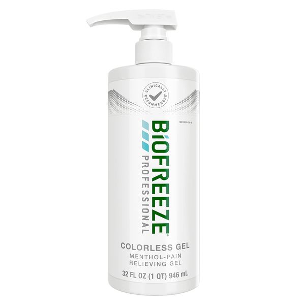 Biofreeze Professional Strength Pain Relief Gel, Knee & Lower Back Pain Relief, Sore Muscle Relief, Neck Pain Relief, Shoulder Pain Relief, FSA Eligible, 32 FL OZ Biofreeze Menthol Gel