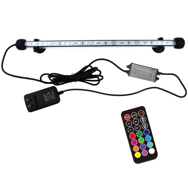 COVOART 15 inches LED Aquarium Light, 2.5W Fish Tank Light Underwater Light Submersible Crystal Glass Lights, 21 LED Beads 12 Colors 19 Modes Brightness Adjustable Memory Function IP68 Waterproof