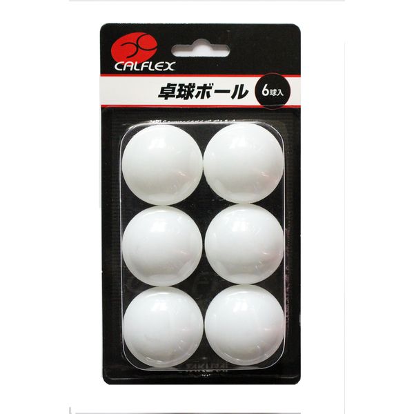 SAKURAI CTB-006 CALFLEX Table Tennis Balls, 6 Pieces, White