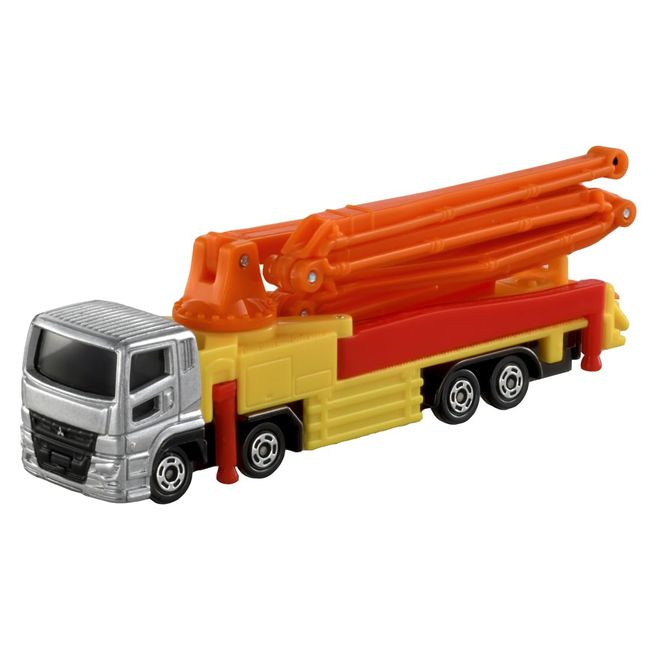 Takara Tomy Tomica Long Type Tomica No.127 Mitsubishi Fuso Super Great Concrete Pump Car Toy For Ages 3 and Up