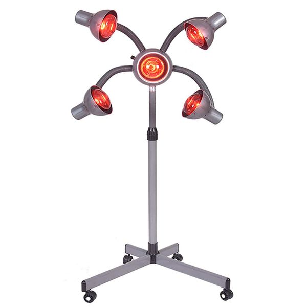 5 Head Infrared Heat Lamp, Color Processor Machine Hair Heat Lamps for Salon, Adjusting Height Styling Perming Dryer, Salon Heat Lamp Headed Lamp and Chrome Arms