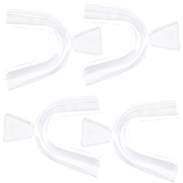 4Pcs Teeth Whitening Mouth Trays Teeth Mould Guards Moldable Teeth Trays Thermoplastic Teeth Guards Dental Oral Care Kit for Teeth Whitening Teeth Bleaching Teeth Grinding Teeth Protecting