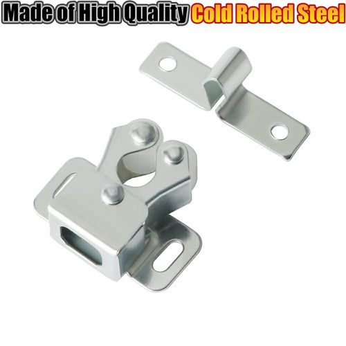 Alise Cabinet Door Latch,Cupboard Closet Doors Catch Closer Double Ball Roller Latches,Cold Rolled Steel Silver CA1000LS-12P(Pack of 12)