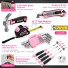 Pink Cordless Drill Driver with Toolbox 43PC wi/8V Lithium-ion Power Drill&Bits