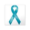 CafePress Teal Ribbon Rectangle Sticker Square Bumper Sticker Car Decal