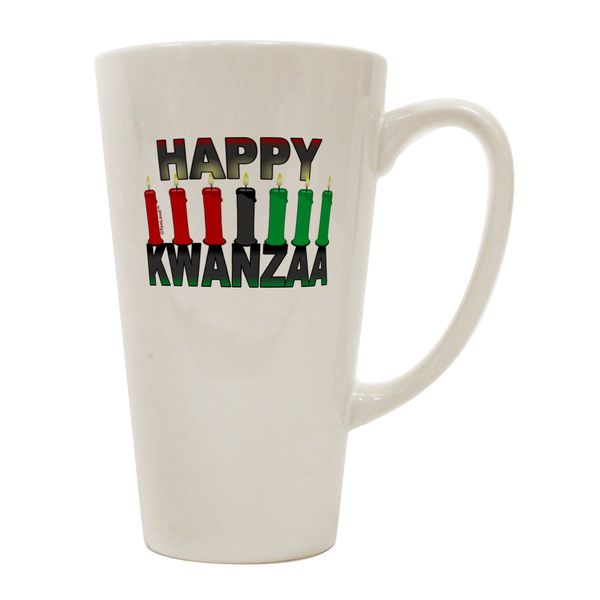 TooLoud Happy Kwanzaa Candles 16 oz Latte Coffee Mug