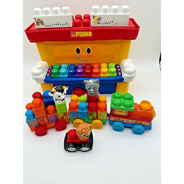 VTG Mega Bloks Mr. Piano Interactive Music Letter Train Set Figurines SEE VIDEO!