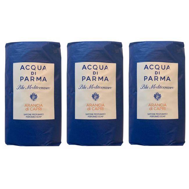 Acqua Di Parma Arancia Di Capri Blu Mediterraneo Wrapped Soaps 100 grams - Set of 3