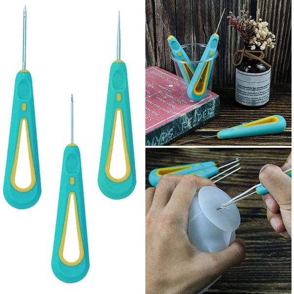 3Pcs Punch Needle Wick for Candle Making, Round Hole Candle Punch Wicking Needle Tools, Punch Needle Candle Wick Tool for Silicone Molds Making