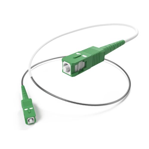 SpeedaLite 1M Armored SC/APC to SC/APC Fiber Optic Internet Cable OS2 Singlemode Simplex 100Gig LSZH Corning FTTH, 1 Meter or 3.28 Feet