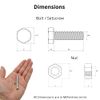 M5 Bolts and Nuts Set (10 Pack) M5 x 50mm Bolts/Setscrews & M5 Nuts