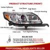 Projector Headlights Assembly w/ Bulbs for 2013 2014 2015 Chevy Malibu Chrome