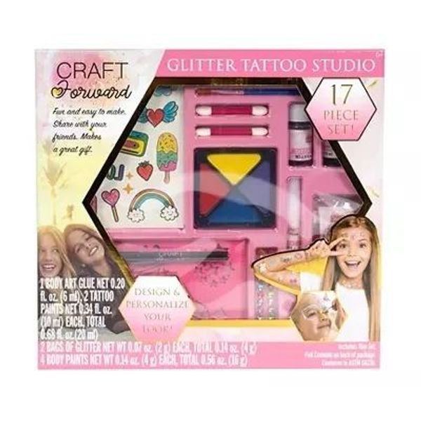 Glitter Tattoo Studio Kit- 17 Piece