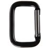 Paracord Planet Rectangle Carabiner, Black, 10 Pack - Aluminum D Ring Clip