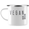 JUNIWORDS Emaille-Tasse, Vegan, Silberner Tassenrand