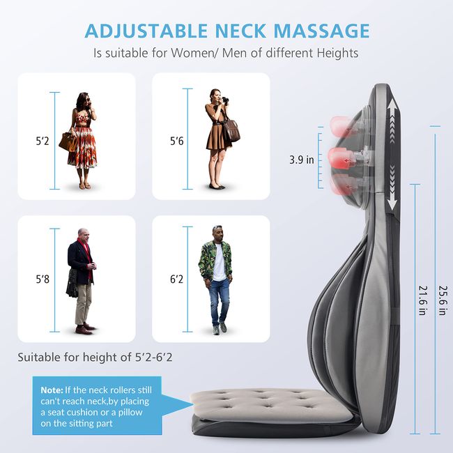 Comfier Shiatsu Neck & Back Massager 2D/3D Kneading Full Back Massager