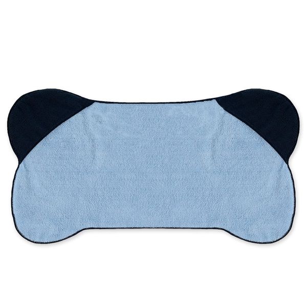 Bone Dry Drying Pet Towel, Bone Towel with Pockets - 30 x 16, Blue