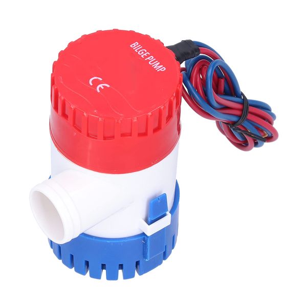 Deror Bilge Pump DC Semi-Automatic Switch Electric Small Submersible Pump Drain 12V/24V 350/500/750/1100GPH (DC12V, 750GPH)