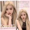FESHFEN Long Straight Kakiage No Bangs Wig, Wig, Center Parted, Women's, Full Wig, Semi-Long, Wig, Lolita, Cosplay, Wig, Small Face, Popular, Natural, Fashion, Everyday, Heat Resistant, Cute, Net/Comb Included, Creamy Blonde
