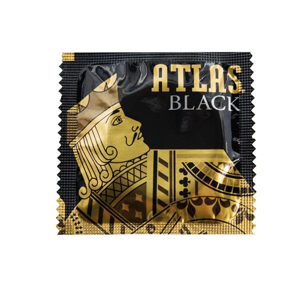 Atlas Black Lubricated Condom 50 Pack