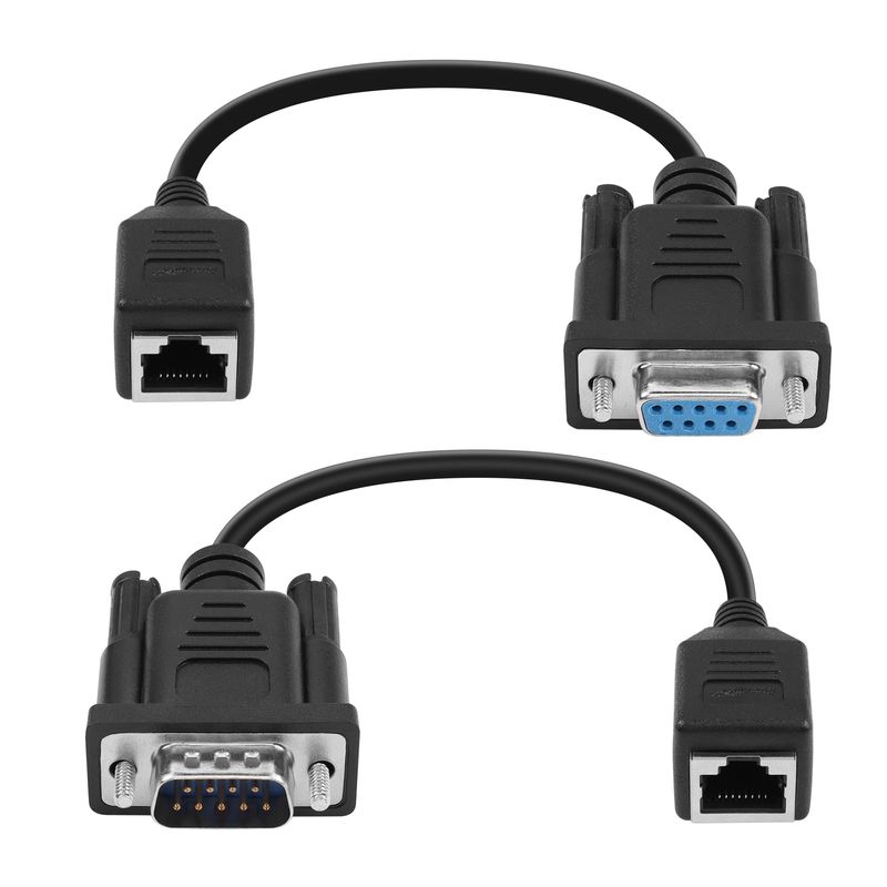 YACSEJAO RS232 DB9 to RJ45 Serial Adapter, DB9 9-Pin Serial Port Female ...