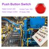 DMiotech 22mm / 7/8" Push Button Switch, IP66 1NO 0-250V 5A Latching Push Button Starter Light Switch Self-locking, Aluminum Alloy Flat Head Red