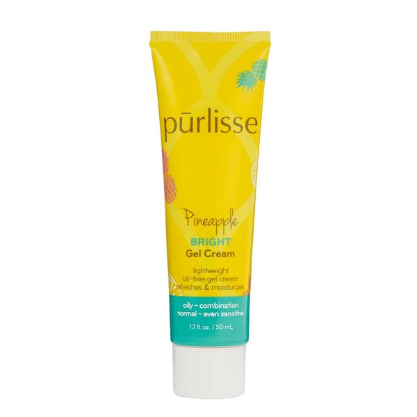 Purlisse Pineapple Brightening Gel Cream Cruelty-free & clean, Paraben & Sulfate-free, Pineapple brightens skin, Antioxidants revive and rejuvenate| 1.7 fl oz