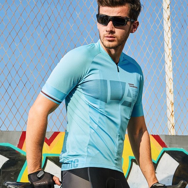 Men's half zipper cycling t shirt