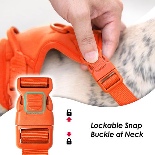 Sunraymascota No Pull Dog Harness, Puppy Vest with Front Clip for Small Medium Large Sized Dog(Orange,L)