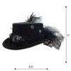 Attitude Studio Steampunk Costume Fedora Hat with Goggles Feather Gears - Black