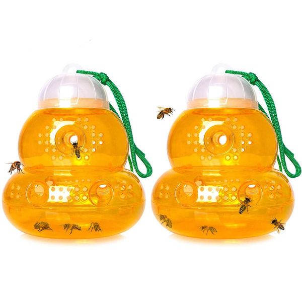 DIVCHI 2Pack Wasp Trap - Wasp Catcher, Yellow Jacket Traps, Fruit Fly Trap, Hornet Trap, Indoor, Outdoor, Hourglass-shaped