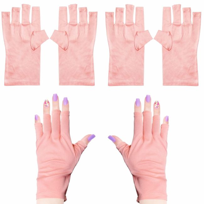 2 Paar Anti-UV-Handschuhe für Gel-Maniküre, Lichtschutzhandschuhe für Gel-Nagellampe, wiederverwendbare Fingerlose UV-Licht-Handschuhe für Nagelkunst zum Schutz der Hände vor UV-Licht-Lampentrockner,