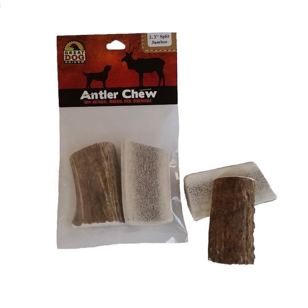 Great Dog 2, 3 Inch Split Jumbo Elk Antler Chews