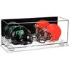 Better Display Cases Acrylic Versatile Display Case - Large Rectangle Box with Mirror Case, White Risers and Clear Base 17" x 6" x 7" (A019/V46)