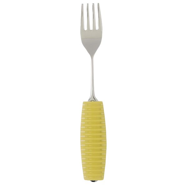 TE to TE Okabe Westernware Seisakusho Flex Kids Metal Fork, Yellow, Made in Japan