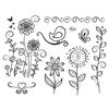 Viva Decor A5 Clear Stamps Set - Bird & Flowers #218