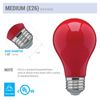2 Pack CERAMIC RED LED Bulb A19 Medium E26 8W 60 Watt Equivalent Damp Location