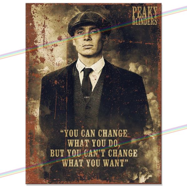 Peaky Blinders You Can Change Metal Bar Sign Father's Day Gift Logo Man Cave Tin Retro Vintage Hanging Wall Plaque Kitchen Garden Shed Garage Funny UK Small (15cm x 10cm)