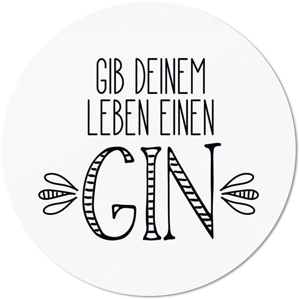 JUNIWORDS Mauspad Mousepad, Rund, Gib deinem Leben einen Gin