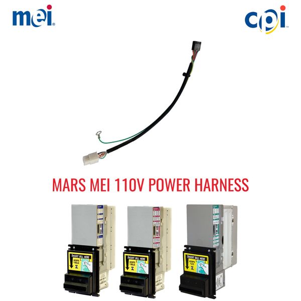 MEI MARS VN AE SERIES 2000 110 VOLT PULSE BILL VALIDATOR/ACCEPTOR POWER HARNESS
