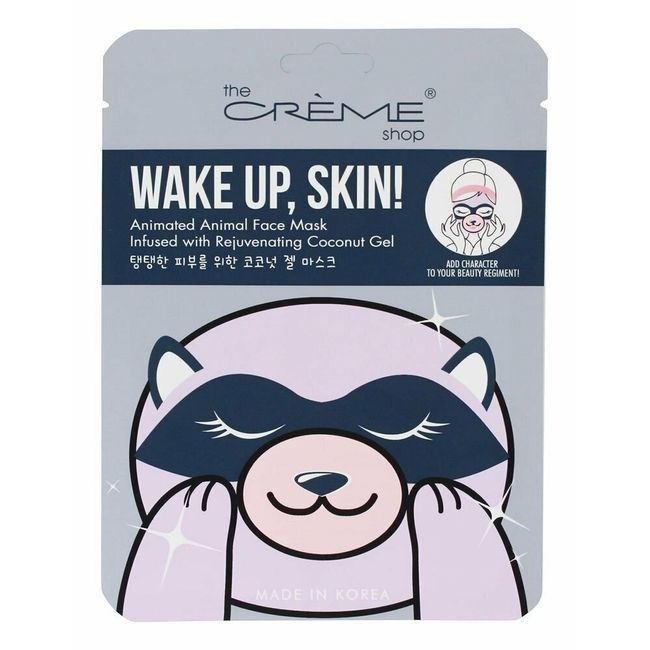 2pk-The Creme Shop Face Mask-Natural Essence-Animal sheet mask/Animated-Raccoon