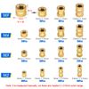 Glarks 370Pcs M2 M3 M4 M5 Female Thread Knurled Brass Threaded Insert Embedment Nut Assortment Kit for 3D Printing
