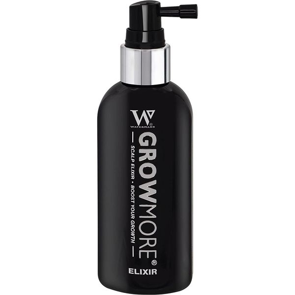 Best Hair Growth Serum by Watermans. Grow More Elixir 100ml Made in UK - Hair Growth & Hair Thickening leave in scalp Serum