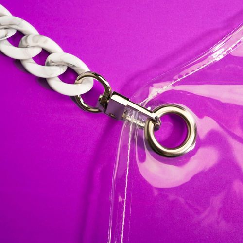 Simply Hair Adjustable Acrylic Cross Back Chain in Grey and White Stone 2 Pieces Per Set with Chrome Hook Fastenings - 80cm in Length - Compatible with SimplyHair PVC Apron Sold Seperatly