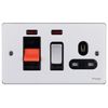 Schneider Electric GU4501BBC Ultimate Low Profile brushed chrome Black insert 45A cooker control unit + neon