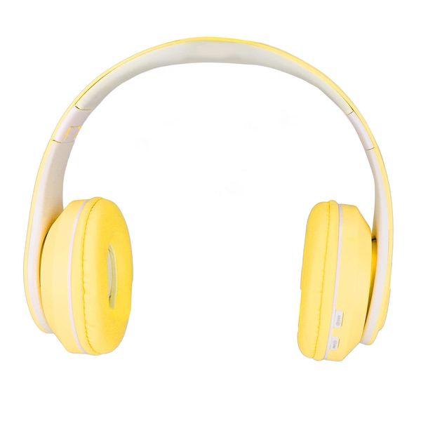 Bluetooth Headset, Noise Reduction Wireless Gaming Headset Foldable Over Ear Bluetooth Headphones with RGB Lights for Kids Adults Girls Boys(Yellow)