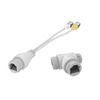 2-in-1 RJ45 Combiner POE Adapter Connector Security Camera Installation Power Cord, Wireless Access Point